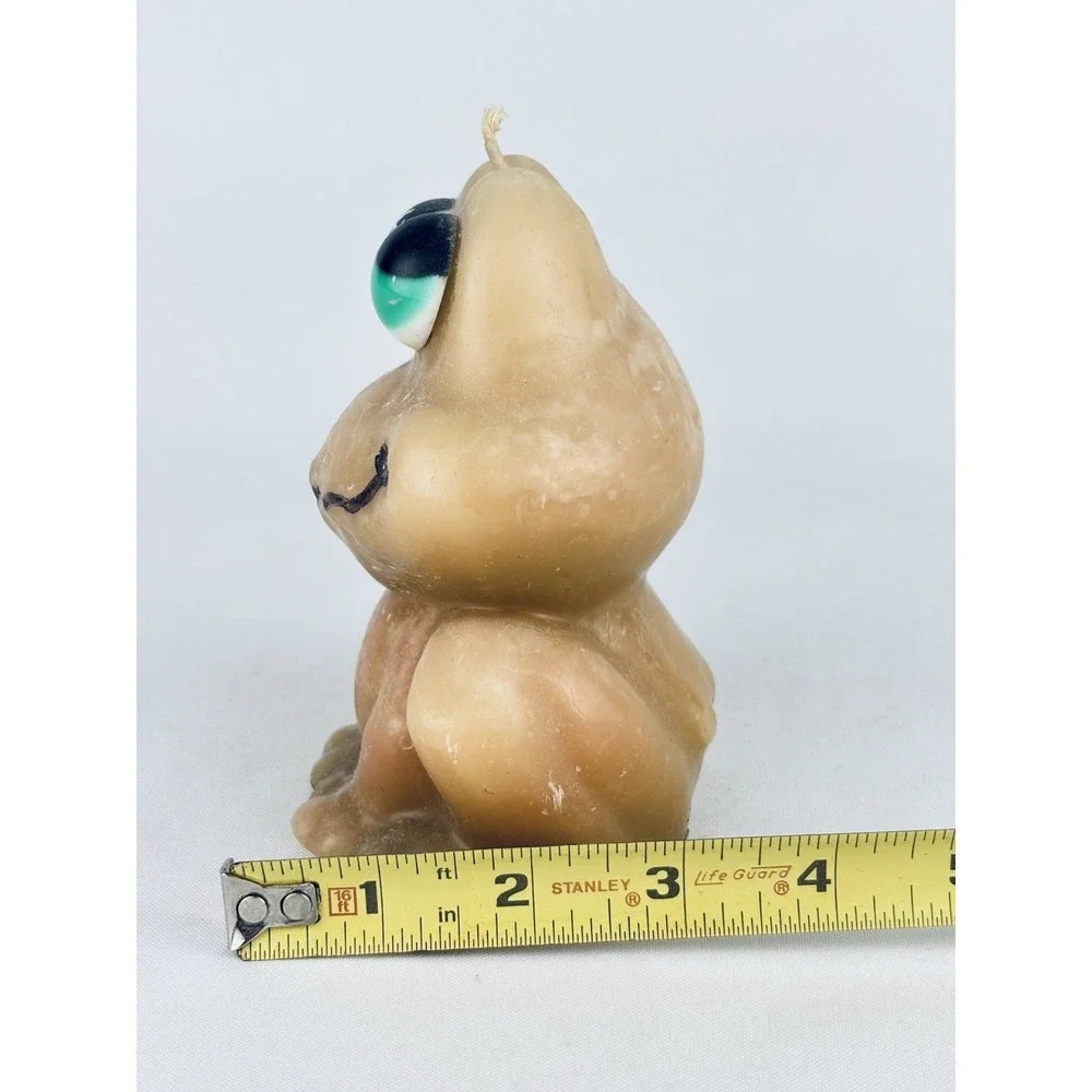 1970's Handcrafted Vintage Green Frog Figurine Wax Candle Never Burned Retro
